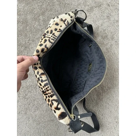 Vintage 90s Womens Bag Y2K Furla Leopard Print Leather Bag, Made in Italy